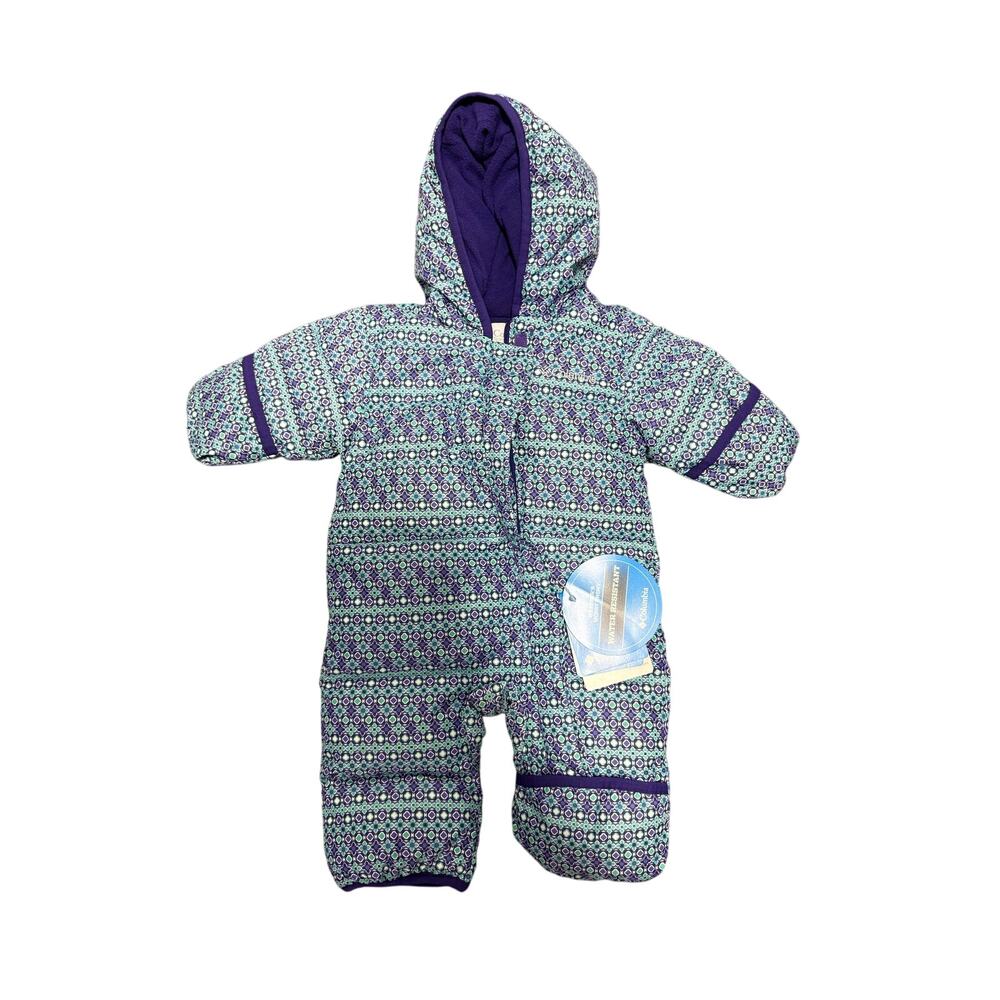 Columbia Snuggly Bunny Bunting Infant 0-3M Purple Print Water Resistant NWT
